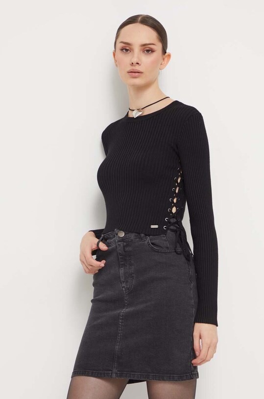 Pulover Guess Originals okrugli crna W3BR09Z2YK2F