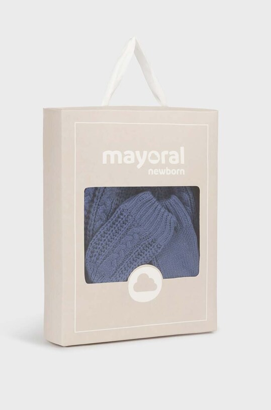 Хлопчик Дитяча шапка і рукавички Mayoral Newborn 9666.1L.Newborn.9BYX блакитний