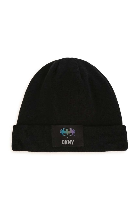 Dkny czapka bawełniana dziecięca aplikacja czarny D51010.0