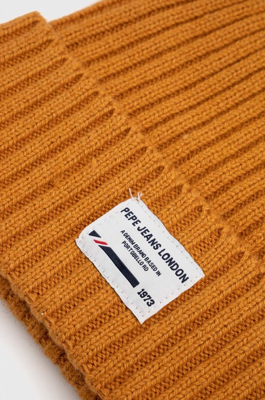 Chłopiec Pepe Jeans czapka z domieszką wełny dziecięca PB040310 pomarańczowy