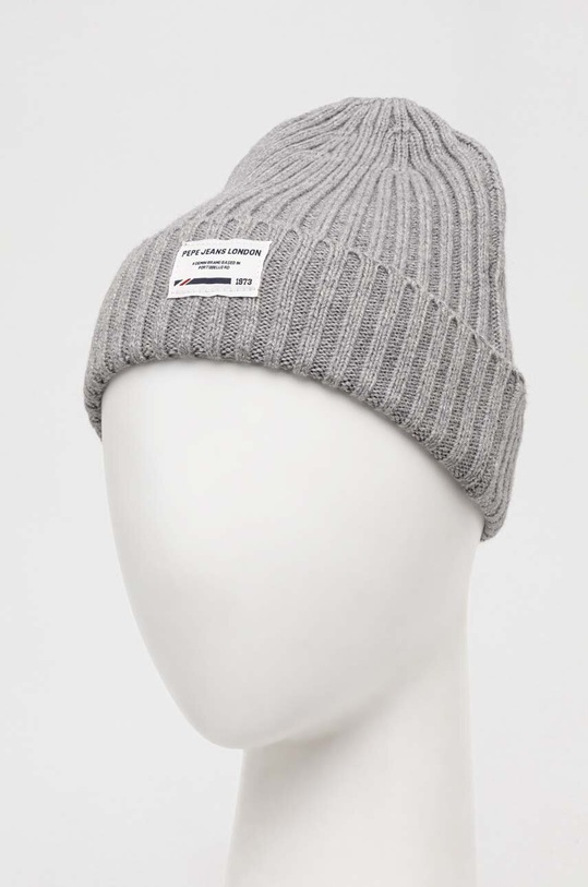 Pepe Jeans czapka z domieszką wełny dziecięca PB040310 szary AW23