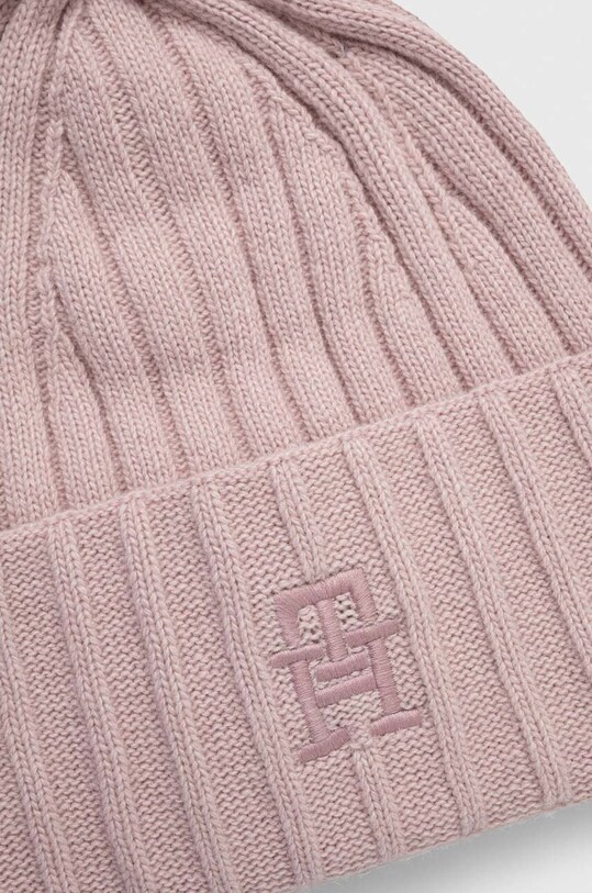 Akcesoria Tommy Hilfiger czapka z domieszką wełny AW0AW15153 różowy