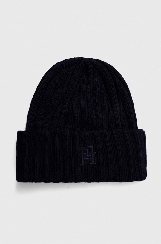 Tommy Hilfiger czapka z domieszką wełny z domieszką wełny granatowy AW0AW15153