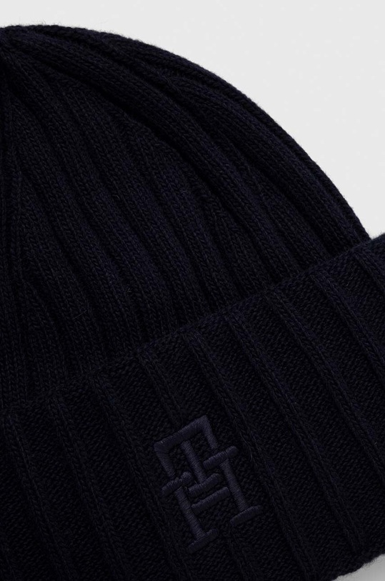Akcesoria Tommy Hilfiger czapka z domieszką wełny AW0AW15153 granatowy