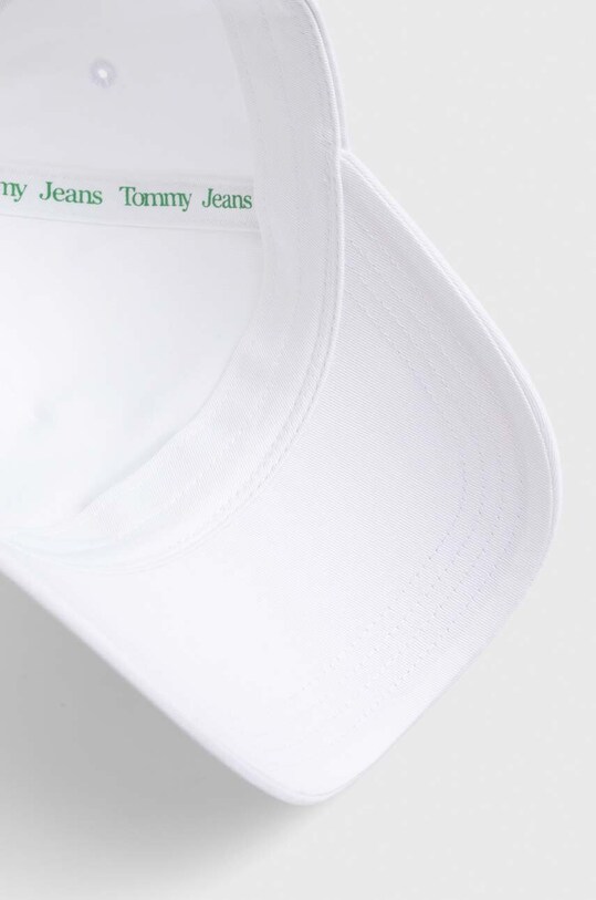 Bavlněná baseballová čepice Tommy Jeans bílá AW0AW14986