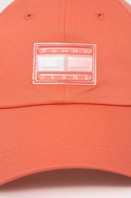 Αξεσουάρ Βαμβακερό καπέλο του μπέιζμπολ Tommy Jeans AW0AW14990 πορτοκαλί