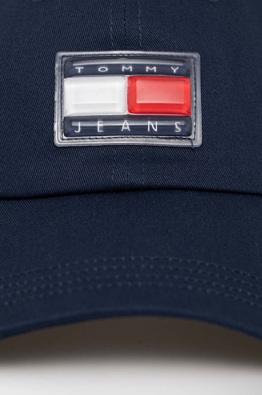 Βαμβακερό καπέλο του μπέιζμπολ Tommy Jeans σκούρο μπλε AW0AW14990