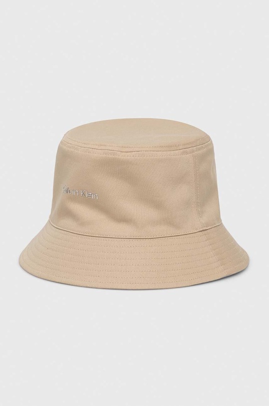 Calvin Klein kapelusz dwustronny bawełniany wzorzyste beżowy K60K610992