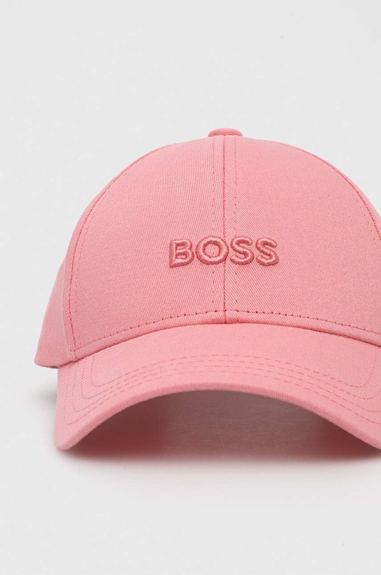 BOSS czapka z daszkiem bawełniana 50495441 różowy SS24