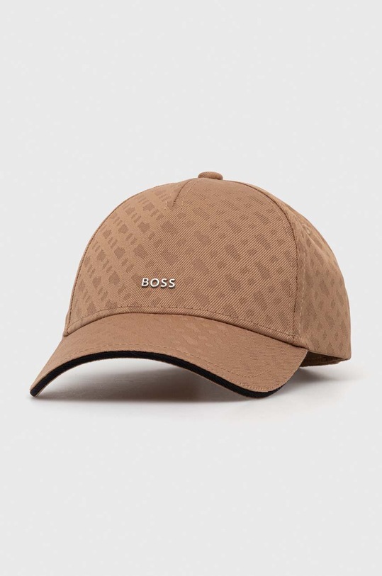BOSS sapca culoarea maro, neted | ANSWEAR.ro