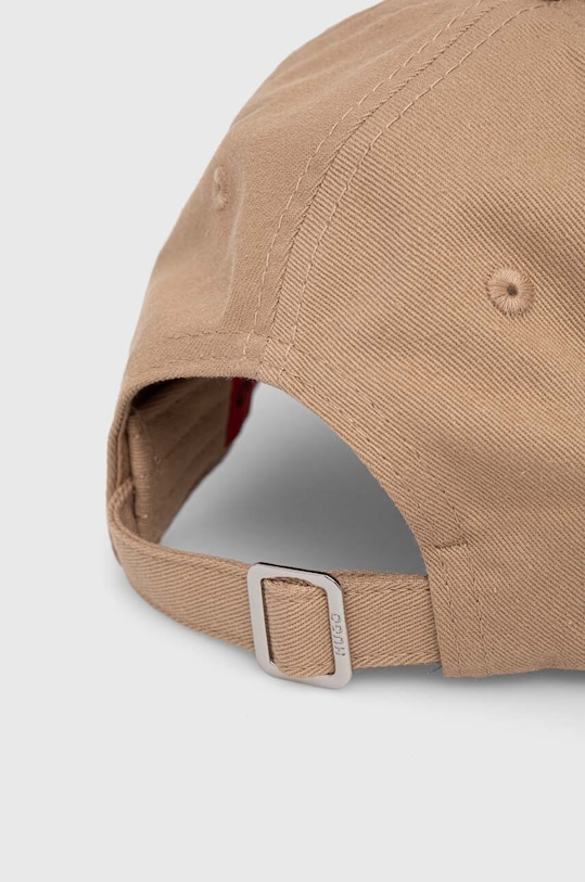 HUGO czapka z daszkiem bawełniana 50496409 beżowy SS24