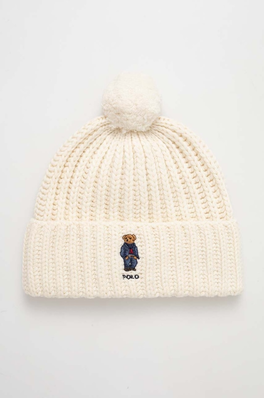 Polo Ralph Lauren czapka wełniana wełna beżowy 455922982