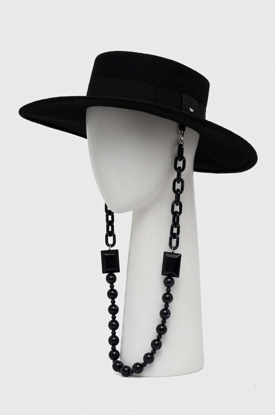 Weekend Max Mara kapelusz wełniany 2355760232600 czarny AW23