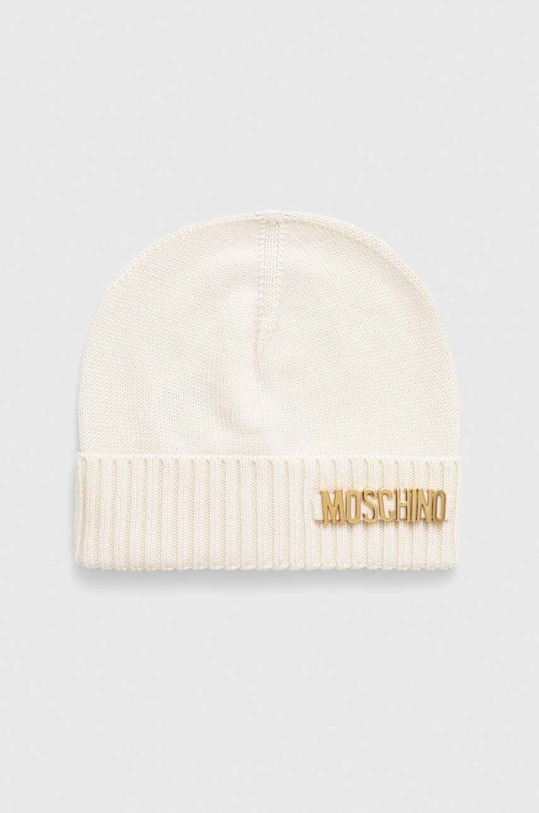 Moschino gyapjú sapka aplikációval bézs M2972.65380