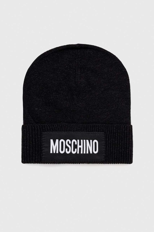 Moschino czapka kaszmirowa wełna czarny M5737.60094
