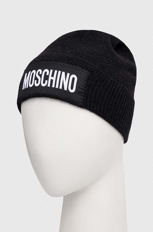 Moschino czapka kaszmirowa M5737.60094 czarny AW23