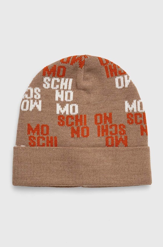 Moschino czapka wełniana wełna beżowy M5748.60098