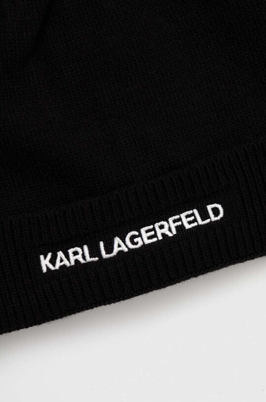 Akcesoria Karl Lagerfeld czapka z daszkiem z domieszką wełny 235W3413 czarny
