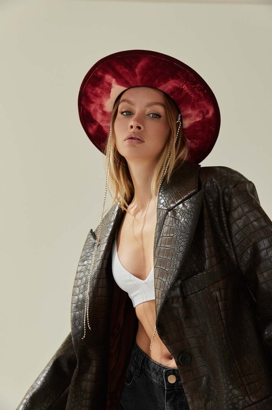 LE SH KA headwear kapelusz wełniany Silver Red wełna czerwony SilverRed