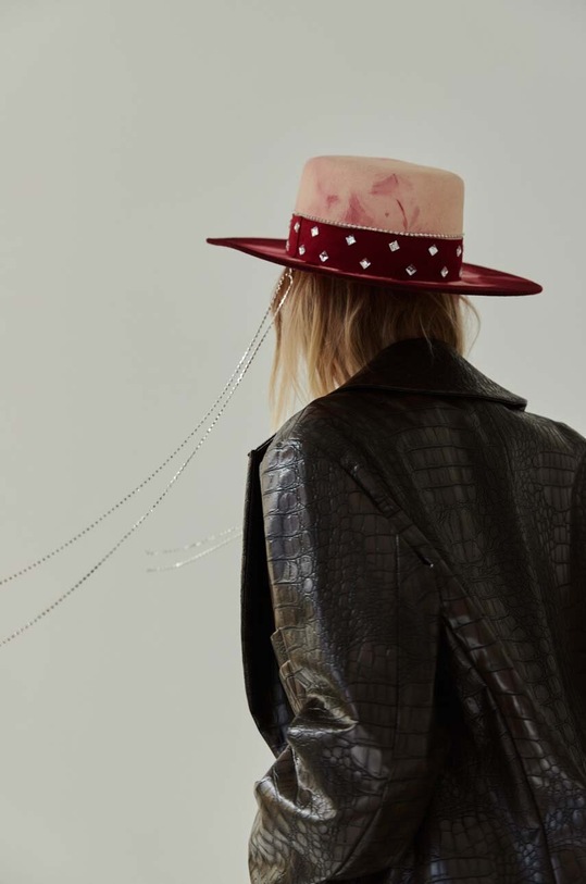 LE SH KA headwear kapelusz wełniany Silver Red czerwony SilverRed