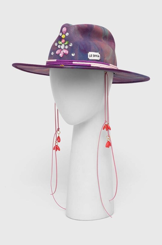 LE SH KA headwear palarie de lana Palm Springs PalmSprings violet
