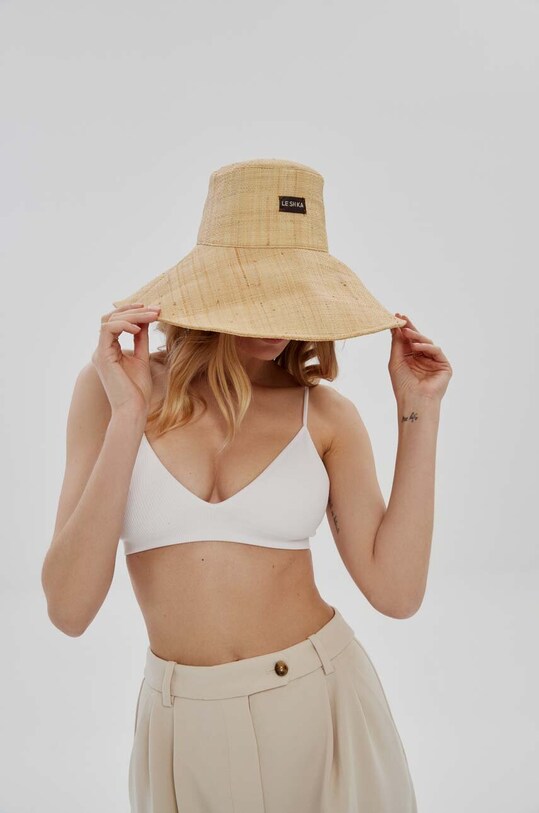 LE SH KA headwear kapelusz Large Bucket Hat LargeBucketHat beżowy AW23