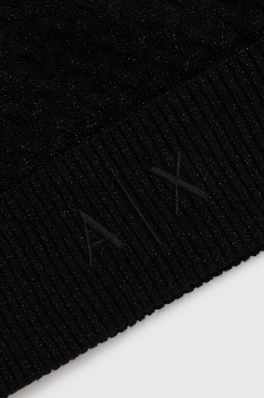 Armani Exchange czapka z domieszką wełny 944661.3F304 czarny AW23
