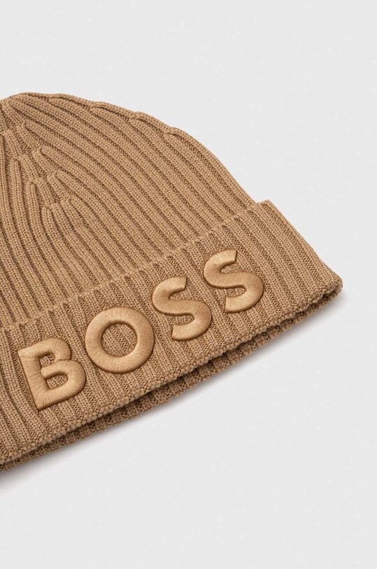 Аксесуари Вовняна шапка BOSS 50497815 бежевий