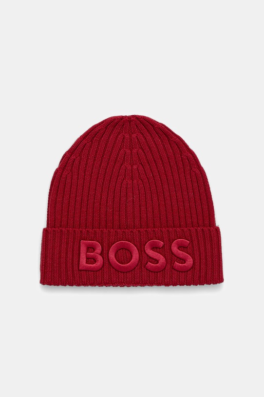 Vlnená čiapka BOSS burgundské 50497815