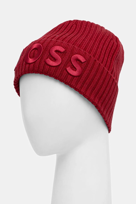 Vlnená čiapka BOSS 50497815 burgundské AW25