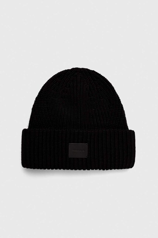 AllSaints caciula din amestec de lana imprimeu negru AS101343