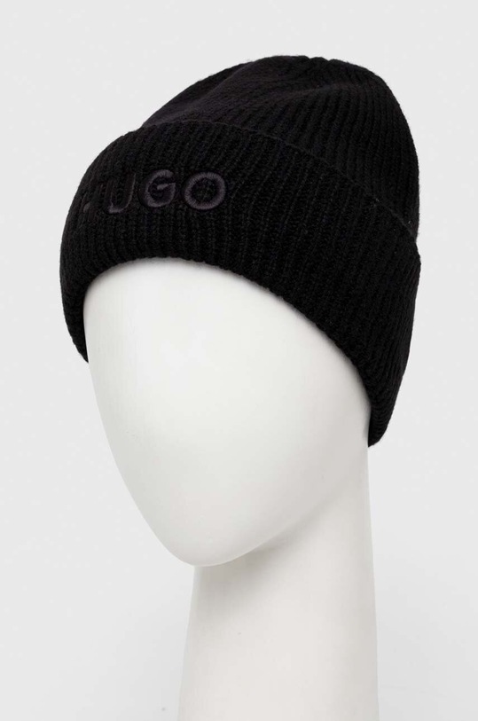 Σκουφί από μείγμα μαλλιού HUGO 50500970 μαύρο AW23