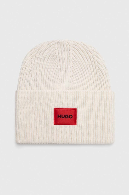 HUGO czapka wełniana wełna biały 50502579
