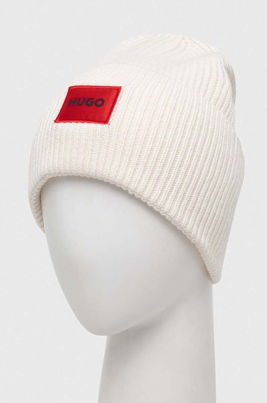 HUGO czapka wełniana 50502579 biały AW24