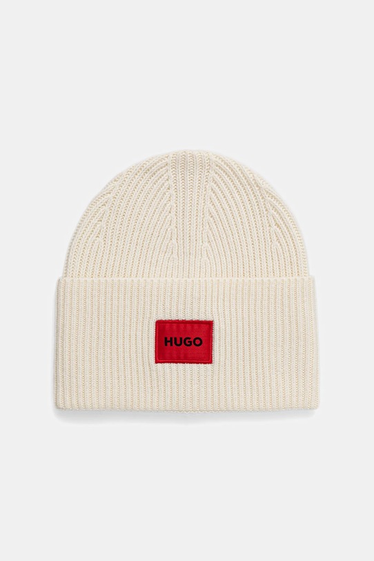 Vlněná čepice HUGO vlna béžová 50502579