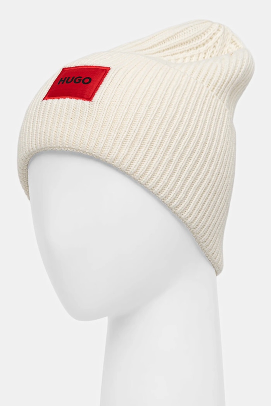 Vlnená čiapka HUGO 50502579 béžová AW25