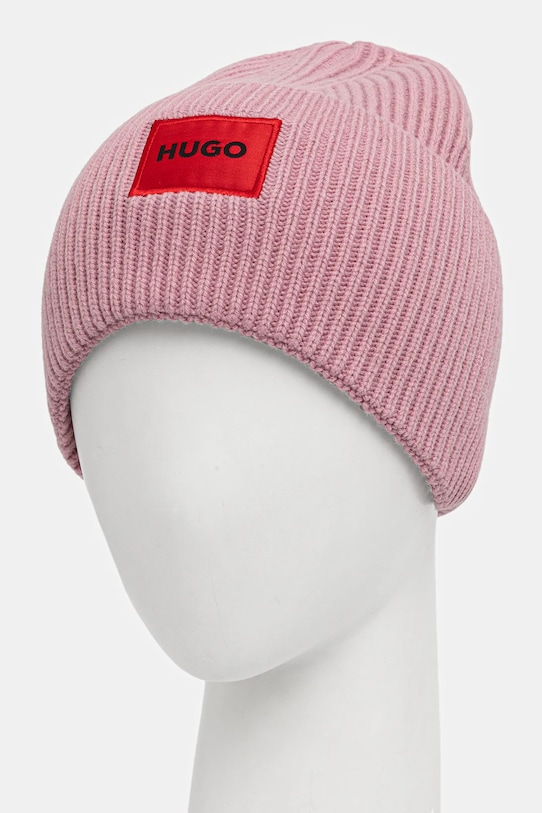 Akcesoria HUGO czapka wełniana 50502579 różowy