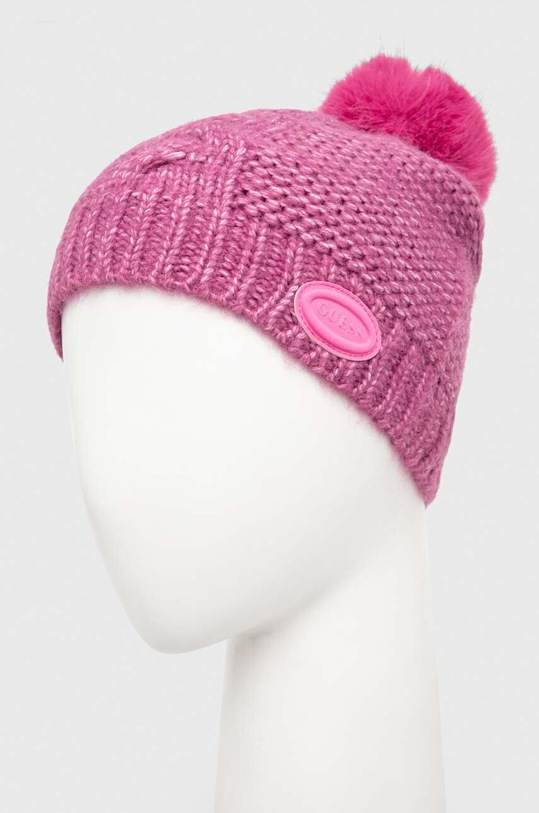 Guess czapka z domieszką wełny AW9975.WOL01 różowy AW23
