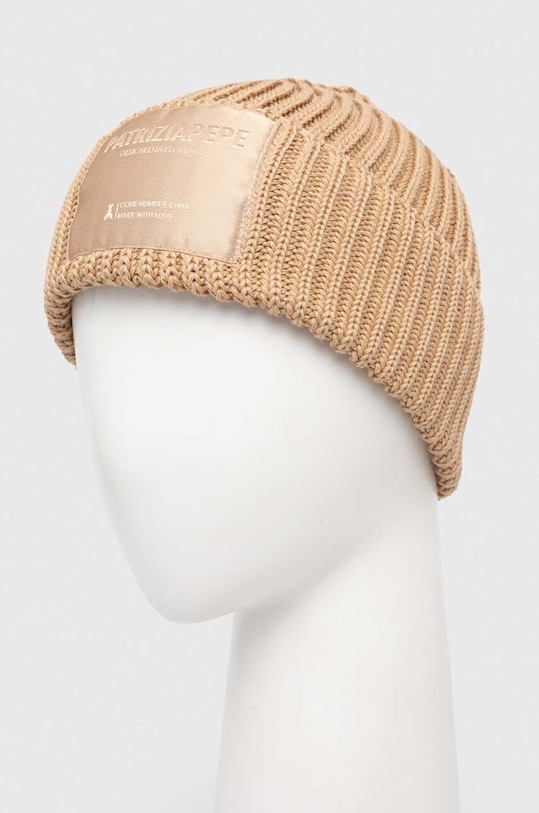 Вълнена шапка Patrizia Pepe 2F0048.K070 бежов AA00