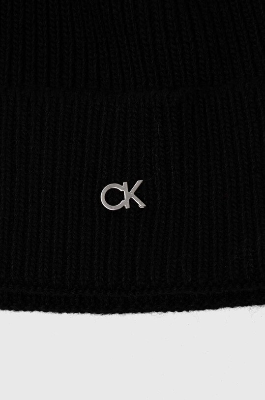 Шапка та шарф з домішкою вовни Calvin Klein K60K611331 чорний