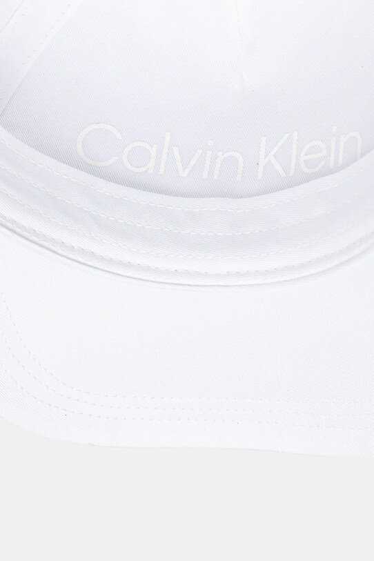 Bavlněná baseballová čepice Calvin Klein bílá K60K610525