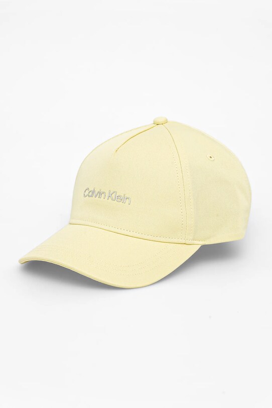 Βαμβακερό καπέλο του μπέιζμπολ Calvin Klein βαμβάκι κίτρινο K60K610525
