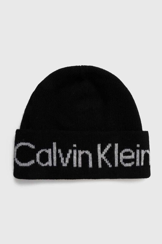 Calvin Klein caciula din amestec de lana imprimeu negru K60K611151