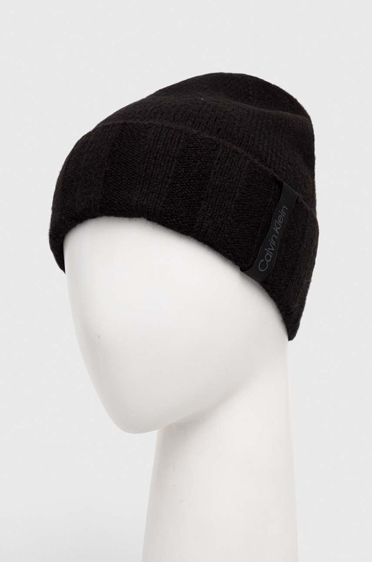 Σκουφί από μείγμα μαλλιού Calvin Klein K60K611159 μαύρο AW23