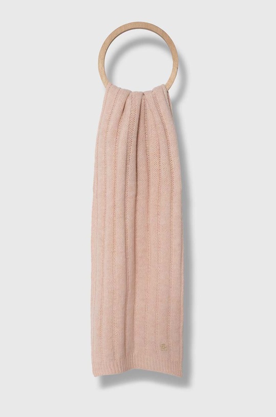 Akcesoria Tommy Hilfiger czapka i szalik z domieszką wełny AW0AW15367 różowy