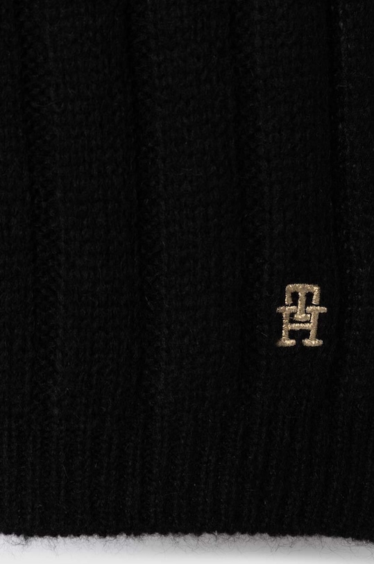 Tommy Hilfiger czapka i szalik z domieszką wełny AW0AW15367 czarny