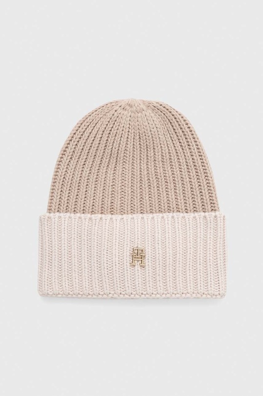 Tommy Hilfiger czapka z domieszką wełny z domieszką wełny beżowy AW0AW15299