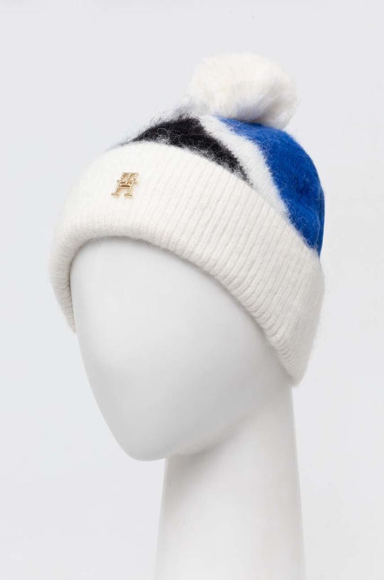 Čepice z vlněné směsi Tommy Hilfiger AW0AW15305 námořnická modř AW23