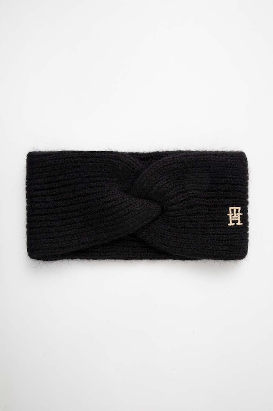Čelenka s prímesou vlny Tommy Hilfiger s prímesou vlny čierna AW0AW15308