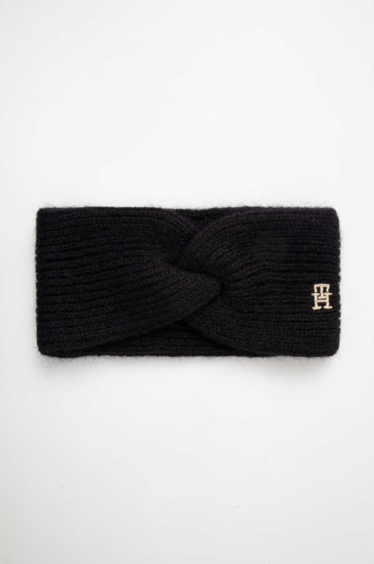 Čelenka s prímesou vlny Tommy Hilfiger s prímesou vlny čierna AW0AW15308